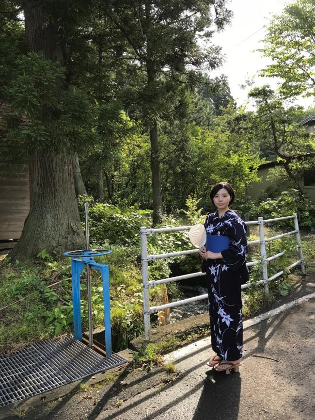モデルさんと自然の写真