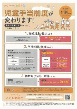 児童手当制度改正リーフレット